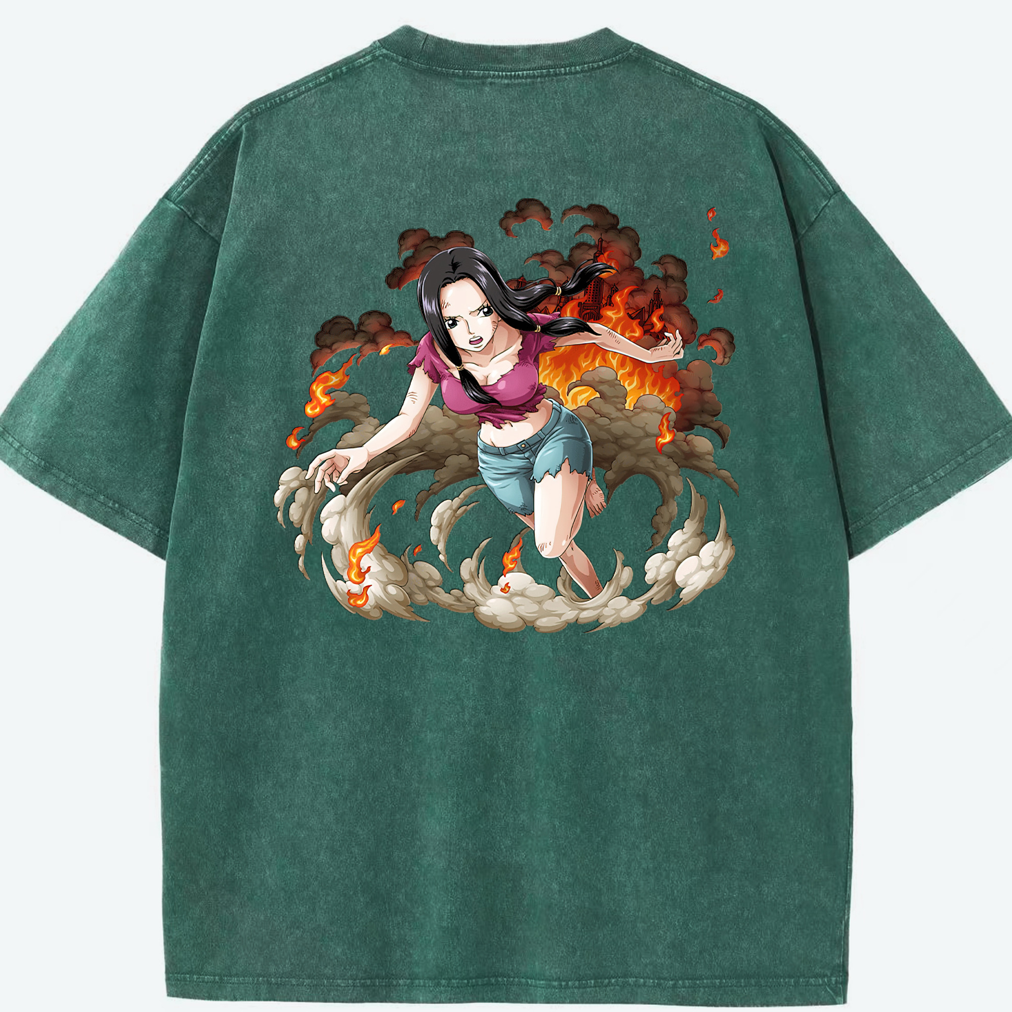 ワンピース ニコ・ロビン ONE PIECE Nico Robin 綿100% ヴィンテージ風 半袖Tシャツ（背面プリント）